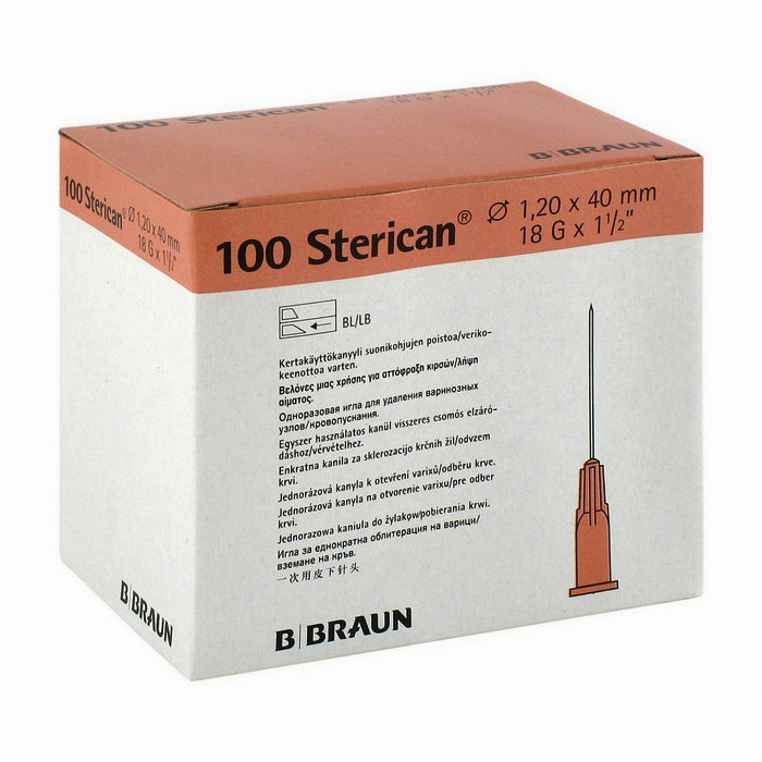 Игла инъекционная 18G (1.2 x 40 мм) B. Braun Sterican - 100 штук ...