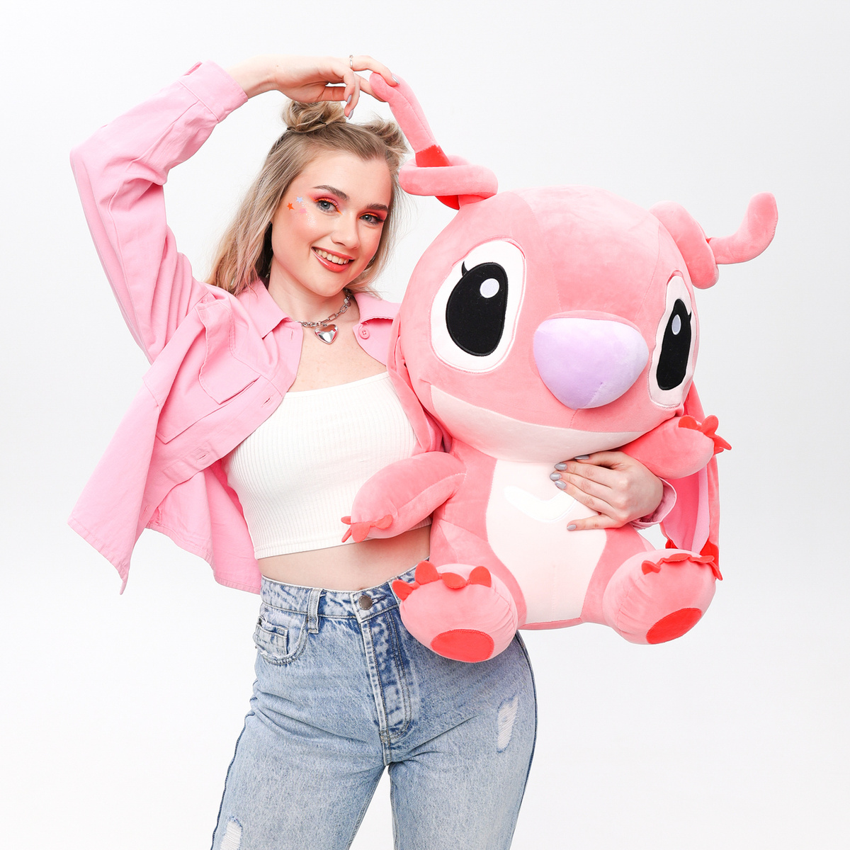 Мягкая игрушка Стич Ангел Розовый Stich Angel Rose 60 см "Emoji ...