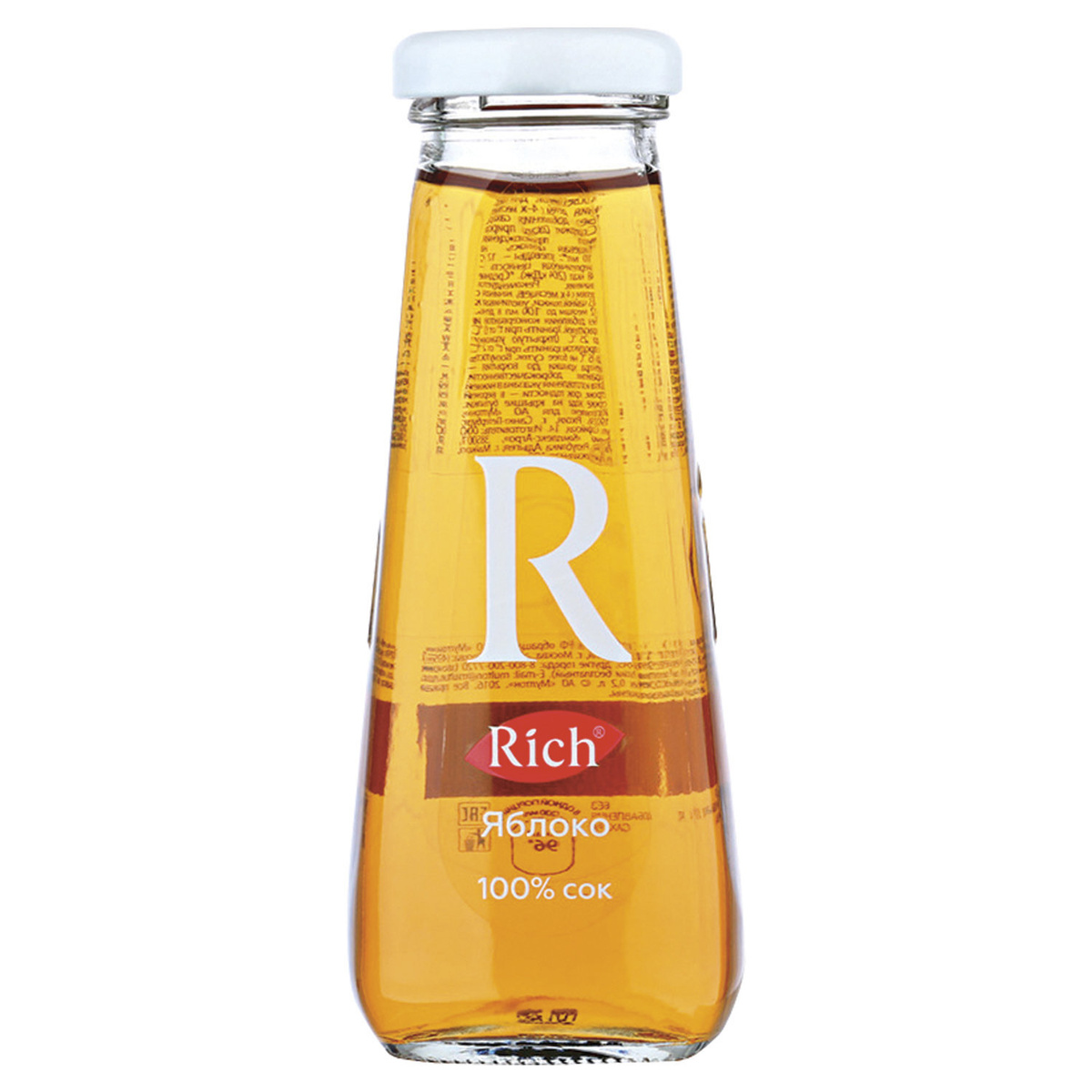 Сок RICH (Рич) 0,2 л, яблоко, подходит для детского питания, стеклянная ...