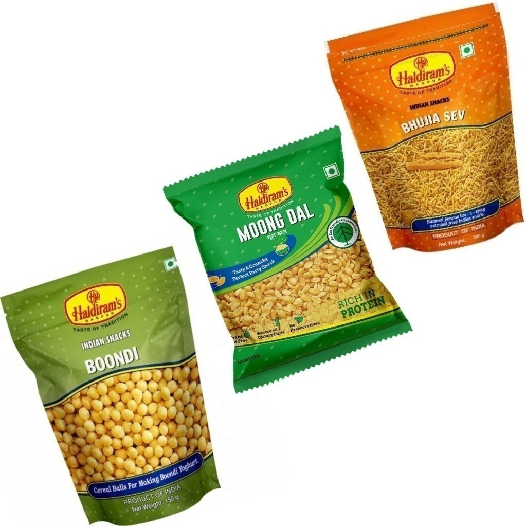 Сухая закуска ассорти HALDIRAMS Boondi/Бунди,Bhujia Sev/Буджия Сев ...
