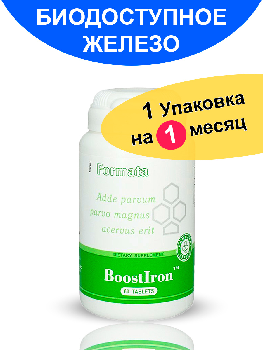 Boostiron Santegra / Витамины с железом / Безопасное железо от анемии, для поднятия гемоглобина / хелат #1