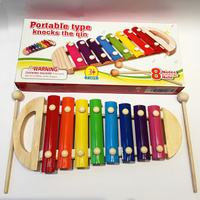 Диатонический ксилофон детский деревянный 8 тонов/Продолжительное звучание/цветные клавиши/развивающая игрушка музыкальная Panawealth Металлофон . Спонсорские товары