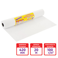 Бумага для рисования в рулоне акварелью/карандашом/красками Юнландия "Рисуй-Играй-Учись", 420мм х 20м, плотность 100 г/м2. Спонсорские товары