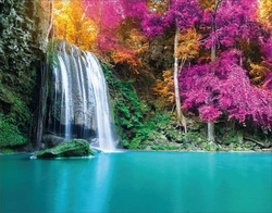 Алмазная вышивка ТМ Цветной "Водопад на озере", 40x50 см. Алмазная живопись