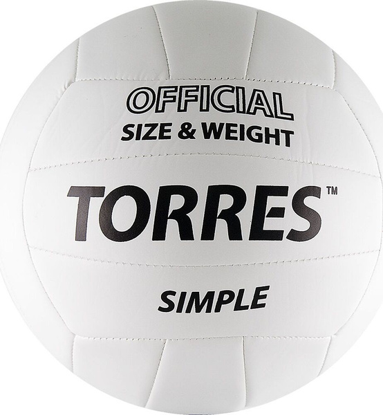 Мяч волейбольный TORRES Simple, размер 5, 5 размер, белый купить по ...