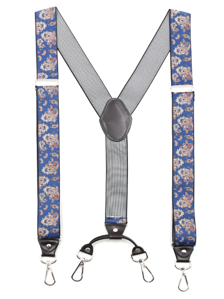 Подтяжки мужские для штанов GENTLETEAM, синие пейсли, карабины - купить ...