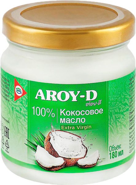 Кокосовое масло Aroy-D, 180 мл - купить с доставкой по выгодным ценам в ...
