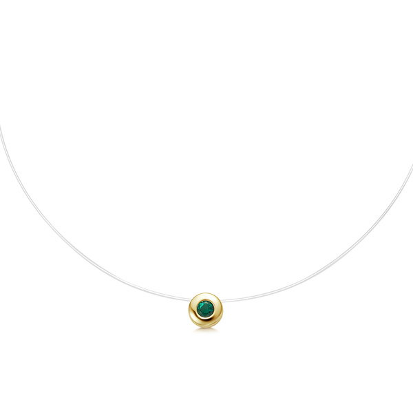 Vesna jewelry Колье ювелирное Колье чокер на леске с изумрудом Vesna ...