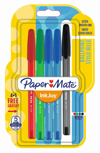 Ручки шариковые цветные Paper Mate INKJOY, набор 5 шт - купить с ...