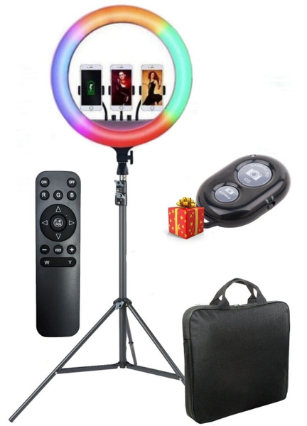 Кольцевая лампа 45 см/Цветная кольцевая лампа RL18RGB 45см со штативом ...