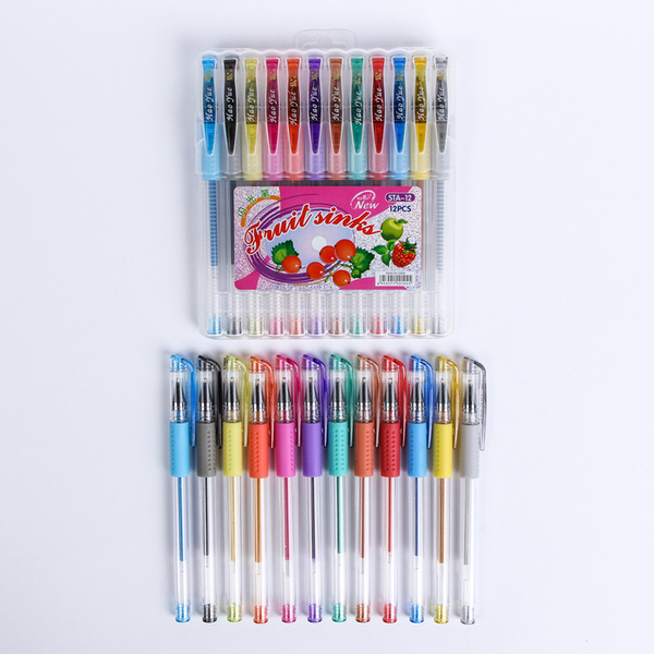 Набор ручек Гелевая, толщина линии: 0.5 мм, цвет: Зеленый, Разноцветный ...