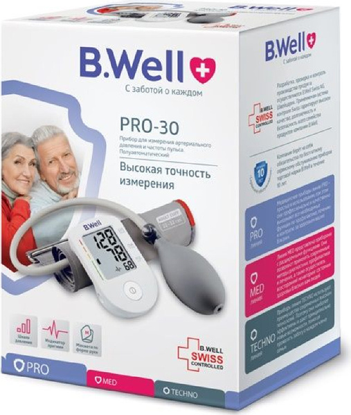 Характеристики Тонометр полуавтоматический B.Well PRO-30 подробное ...
