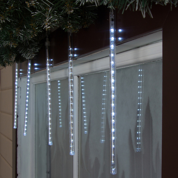 Гирлянда Сосулька тающая 0.3 м, IP44, прозрачная нить, 18 LED, свечение ...