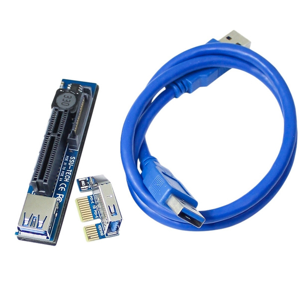 Переходник PCI-E PCIE PCI-Express X1 X4 Переходник PCI E Riser Card с ...