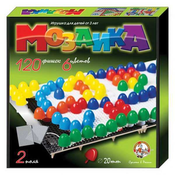 Мозаика d20 /6 цветов/ 120 шт/ два поля/ 280х280х40. - купить с ...