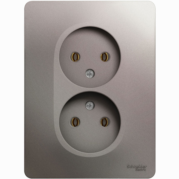 Розетка двойная Schneider Electric Glossa без заземления в сборе ...