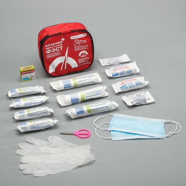Автомобильная аптечка первой помощи "ФЭСТ" состав 2022, по приказу ...