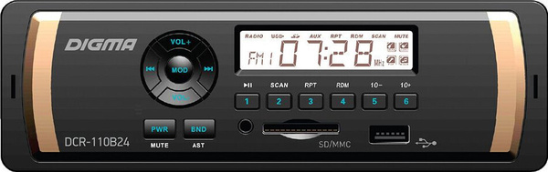 Автомагнитола Digma DCR-110B241 DIN - купить в интернет-магазине OZON с ...