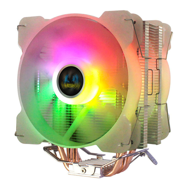 LANSHUO 4 Кулер для процессора с медной трубкой 12 см RGB Бесшумный ...