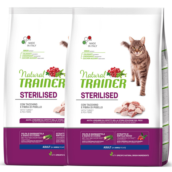 Сухой корм TRAINER NATURAL ADULT CAT STERILISED WITH WHITE MEATS & PEA ...