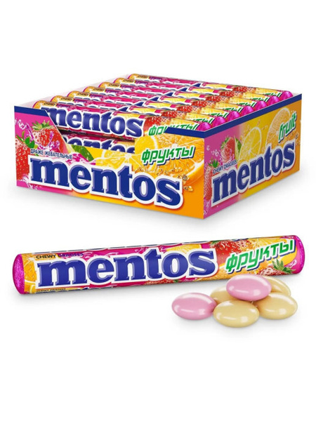 Ментос / Жевательная резинка Mentos Pure Fresh Клубника,Апельсин,Лимон ...
