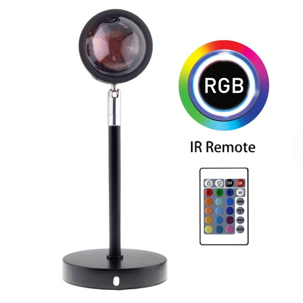RGB Светильник закат луна с пультом Sunset Lamp RGB, проектор ночник ...