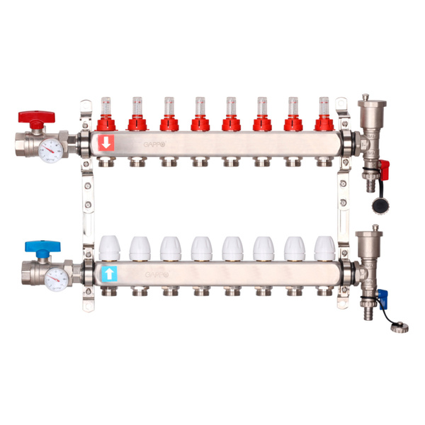 Коллектор регулируемый с расходомерами из нержавеющей стали Gappo G422 ...