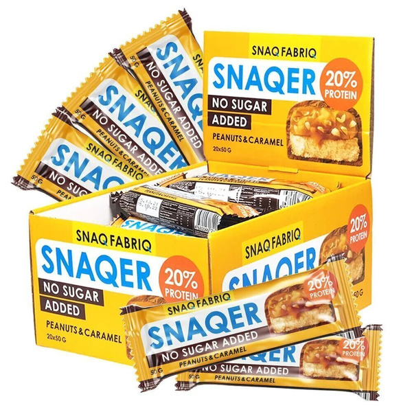 Арахисовый батончик Snaq Fabriq без сахара Арахис Карамель SNAQER 50 гр ...