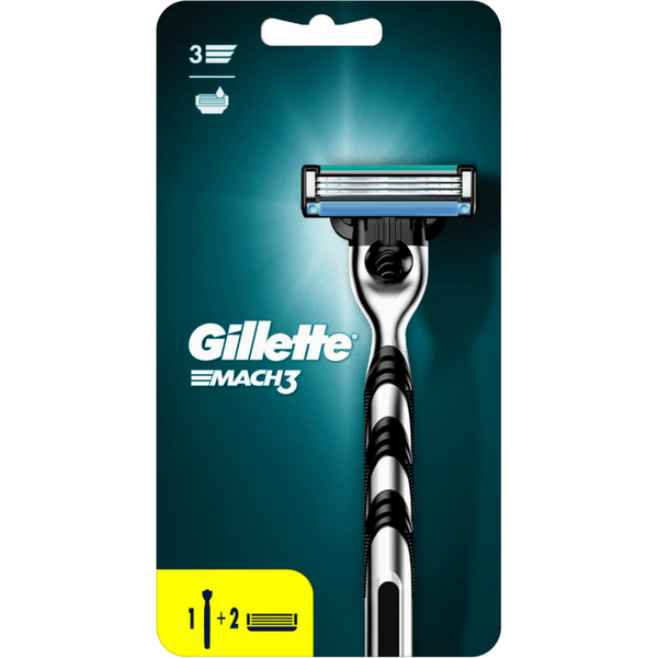 Gillette Mach3 Бритвенный станок, серый/черный, с 2 кассетой. - купить ...