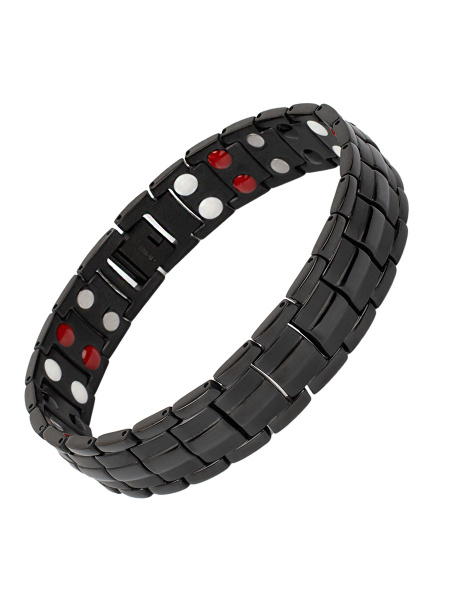 Титановый магнитный энергетический браслет на руку Skyline Black ...