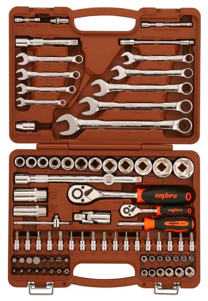 Набор инструмента универсальный OMBRA 1/4", 1/2"DR, 82 предмета ...