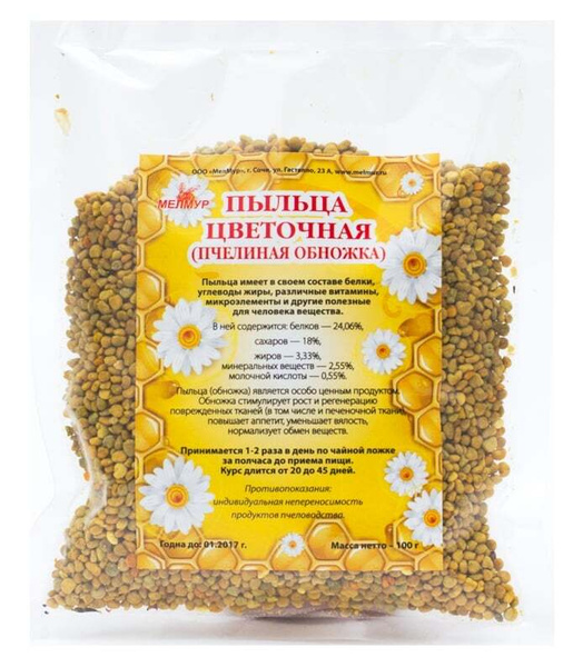 Что находится внутри пыльцы Пыльца цветочная (Пчелиная обножка) 100 г, Мелмур - купить с доставкой по выгодн