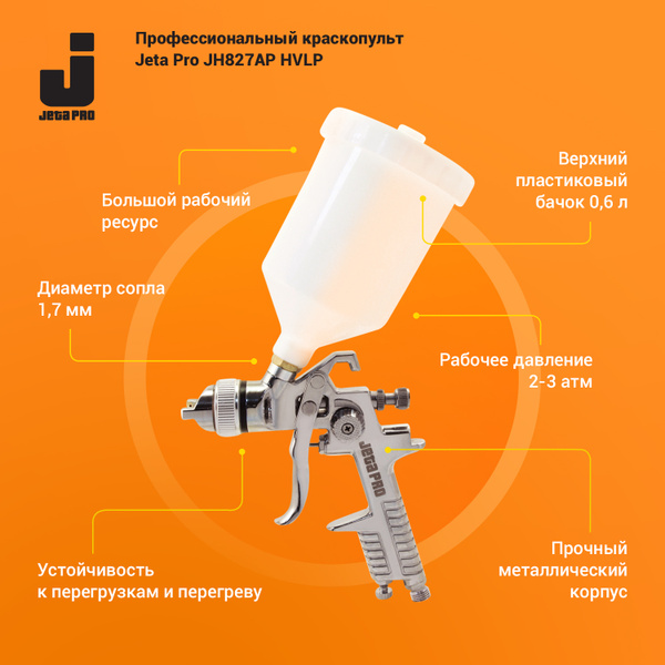 Пневмокраскопульт Jeta Pro JH827АP HVLP 1,7 - купить по низким ценам в ...