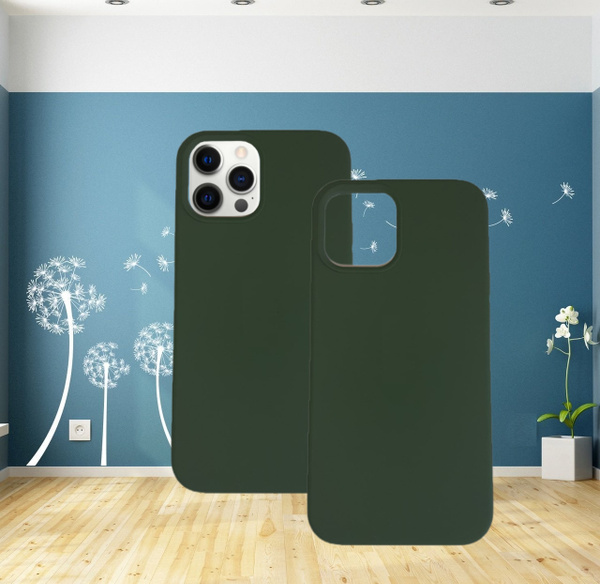Чехол Silicone Case для Apple iPhone 12 Pro Max зеленый, чехол на айфон ...