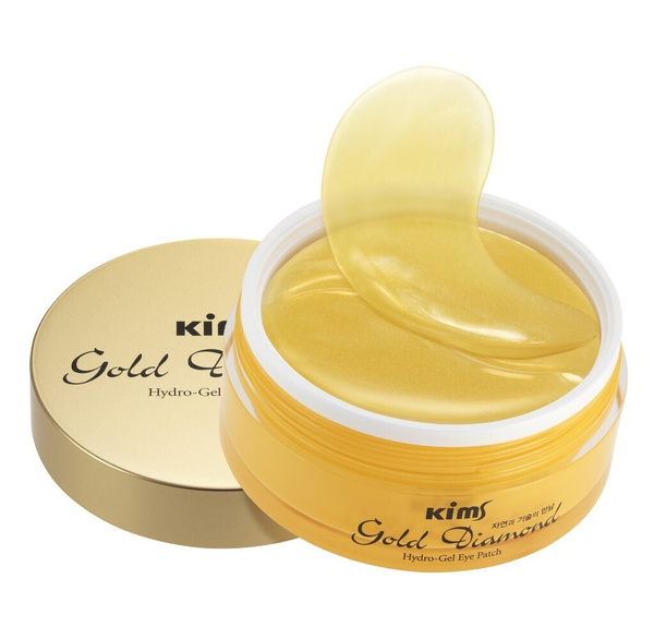 Гидрогелевые золотые патчи Kims Gold Diamond HydroGel Eye Patch (60 шт. в баночке, размер L