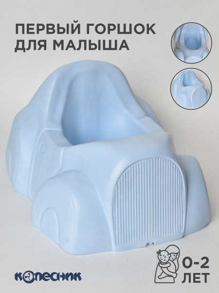 Горшок детский для малышей до года КОЛЕСНИК, цвет - небесный - купить с ...