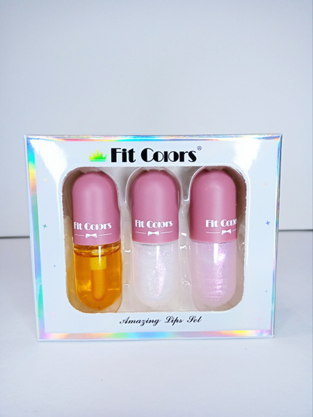 Капсульный блеск для губ fit colors 3шт/блеск с глитером/ блеск с ...