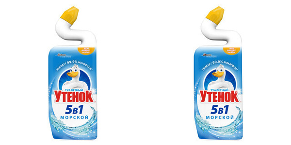 Туалетный утенок Средство чистящее для туалета Морской 900мл, 2шт ...