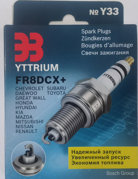 Свечи зажигания ЭЗ Yttrium FR8DCX+, 4 шт. CHRYSLER/HONDA/MAZDA ...