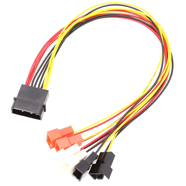 4Pin Molex к 3Pin Разъем адаптера кабеля питания вентилятора 12V 7V 5V ...