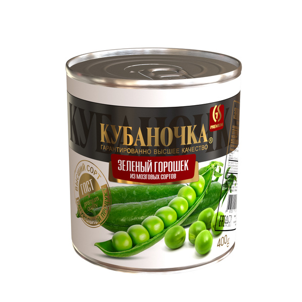 Кубаночка горошек зелёный 400г жестяная банка - купить с доставкой по ...