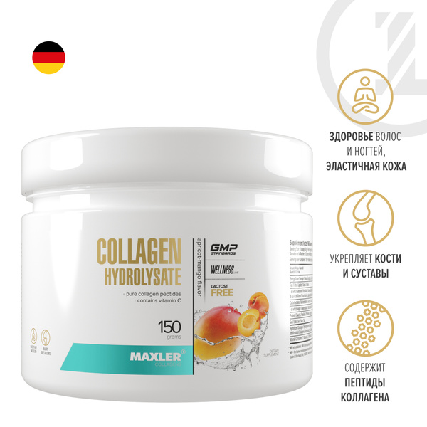 Коллаген порошок + Витамин С со вкусом Абрикос-Манго, Maxler Collagen ...