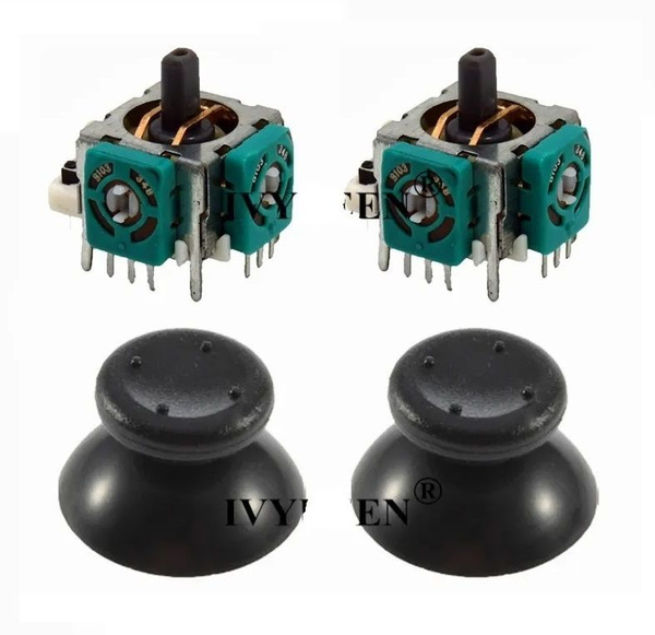 2 Стика 3d analog + 2 грибка черных для геймпада Xbox 360 Зеленый 3д ...