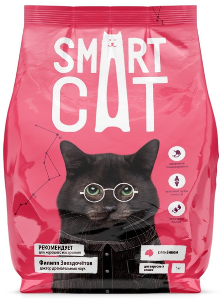 Smart Cat - Сухой корм для взрослых кошек, с ягнёнком 12 кг - купить с ...