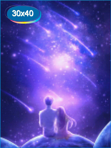 Алмазная мозаика люди, космос, вселенная, планеты, звезды 30х40 см ...