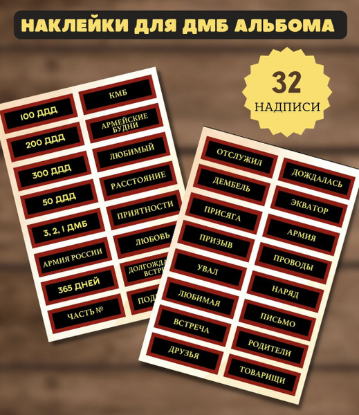 Набор наклеек для оформления дембельского альбома, дмб стикеры, подарок ...