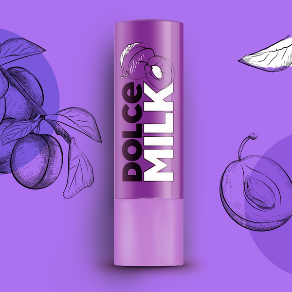 Dolce Milk, Бальзам для губ, Гигеническая помада, Без цвета, Слива ...