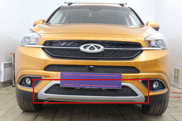 Защита радиатора низ черная Chery Tiggo 7 (2016-2020) / съемная ...