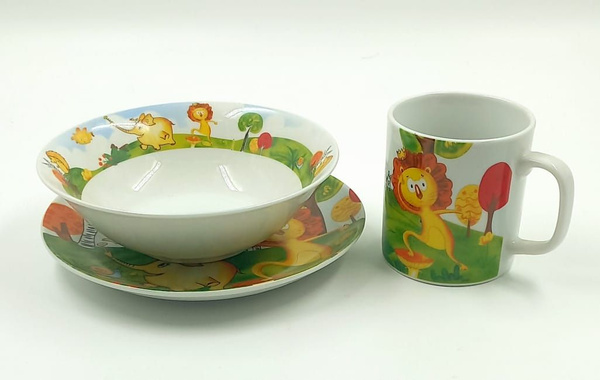 Набор детской посуды из 3-х предметов "Ежик" - купить с доставкой по ...