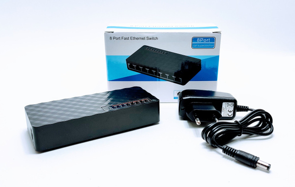 Коммутатор 8 портов TXE020 TXE113 сетевой RG45 100Mb неуправляемый ...